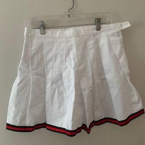White and Red Cheer Mini Skirt